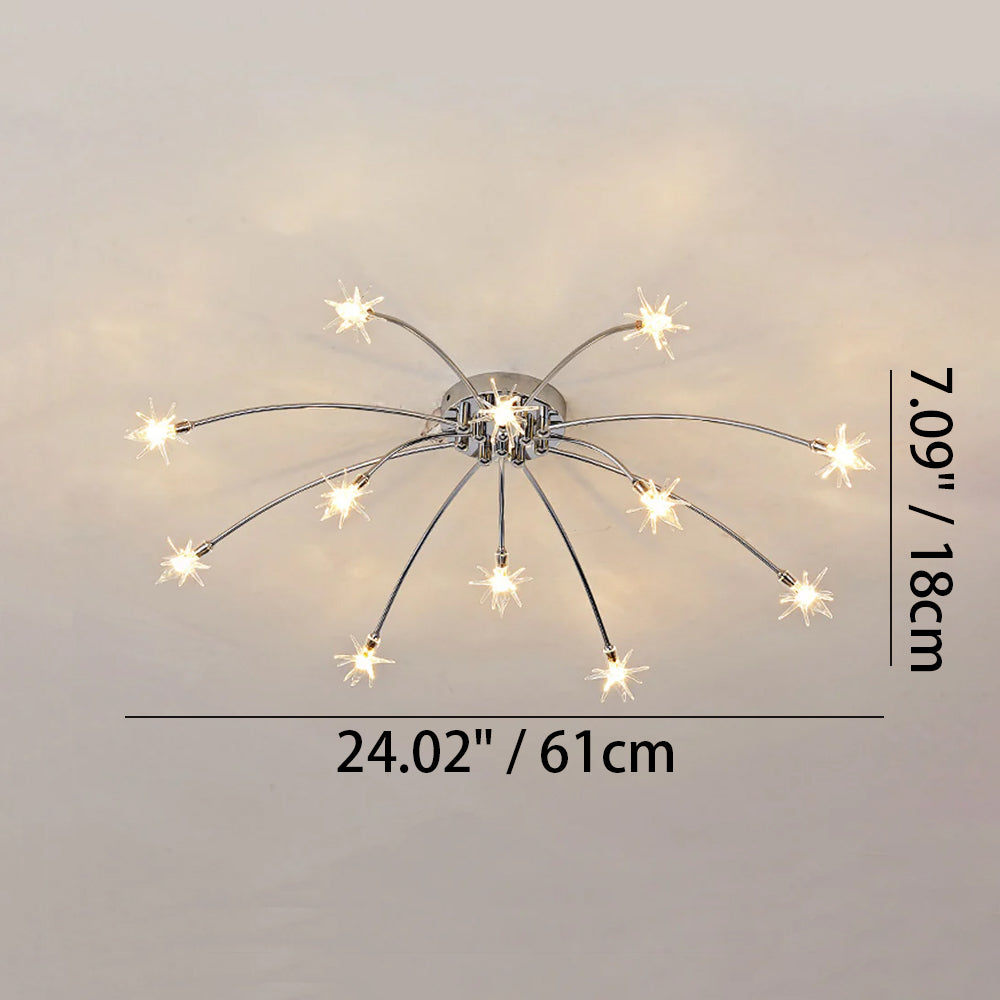 Semi-Flush LED Overhead Light Metal Glass 24-45 inch Diameter Adjustable Brightness Dining Room Living Room Bedroom Contemporary Home Ceilin | Thomler
