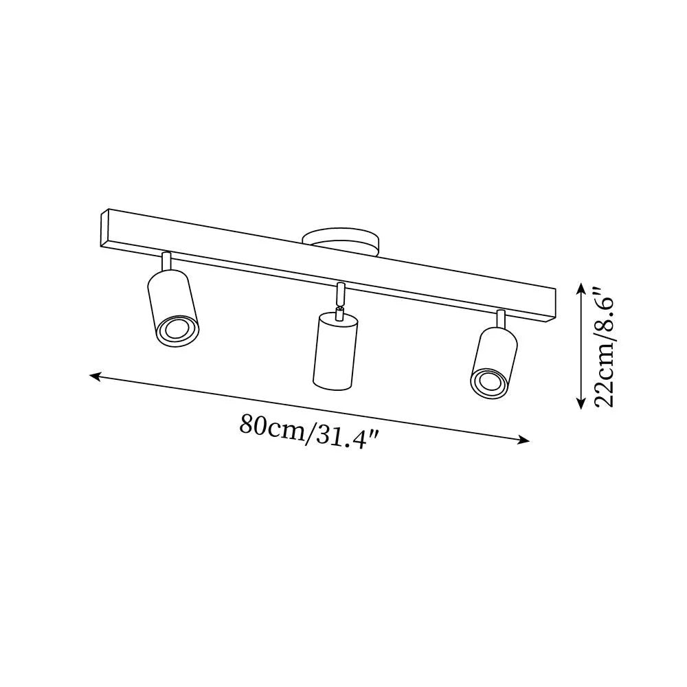 Adjustable LED Track Light Wood & Metal 39 in for Kitchen Dining Room Living Room Bedroom Modern Directional Ceiling Fixture | Thomler