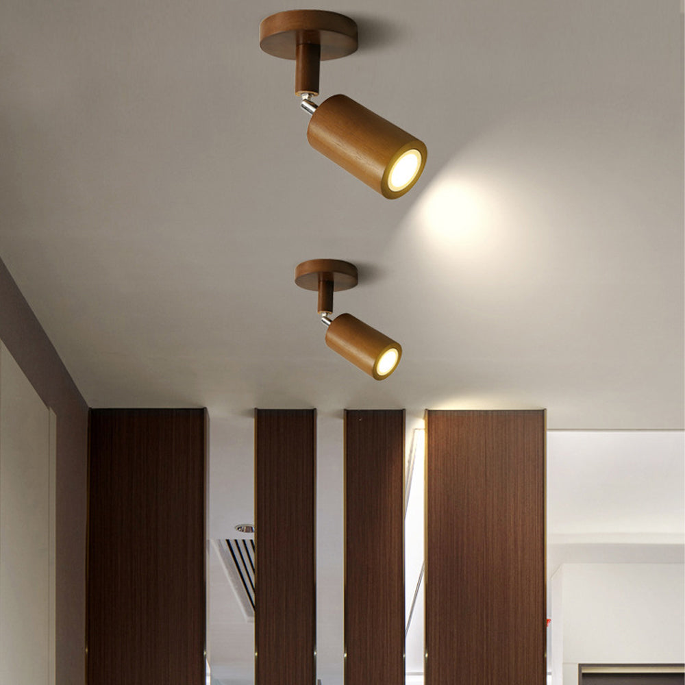 Houten LED-railverlichting Natuurlijke afwerking Verstelbare spots Plafond- en wandmontage Railverlichting 18 tot 120 cm Moderne lineaire spotlightbalk Eetkamer | Thomler