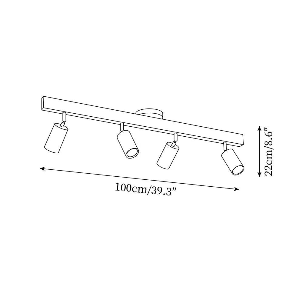 Adjustable LED Track Light Wood & Metal 39 in for Kitchen Dining Room Living Room Bedroom Modern Directional Ceiling Fixture | Thomler