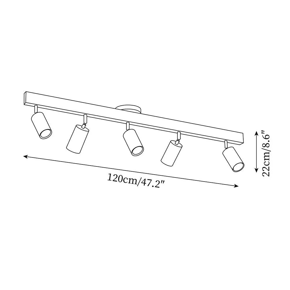 Adjustable LED Track Light Wood & Metal 39 in for Kitchen Dining Room Living Room Bedroom Modern Directional Ceiling Fixture | Thomler