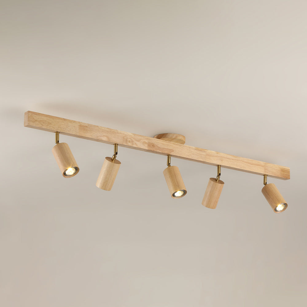 Adjustable LED Track Light Wood & Metal 39 in for Kitchen Dining Room Living Room Bedroom Modern Directional Ceiling Fixture | Thomler