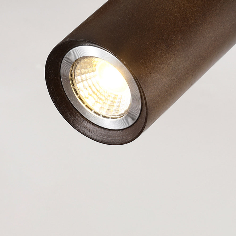 LED-Schienensystem aus Holz, naturfarben, verstellbare Strahler, Decken- und Wandmontage, Schienenleuchte 18 bis 120 cm, moderner linearer Spot-Balken, Esszimmer | Thomler