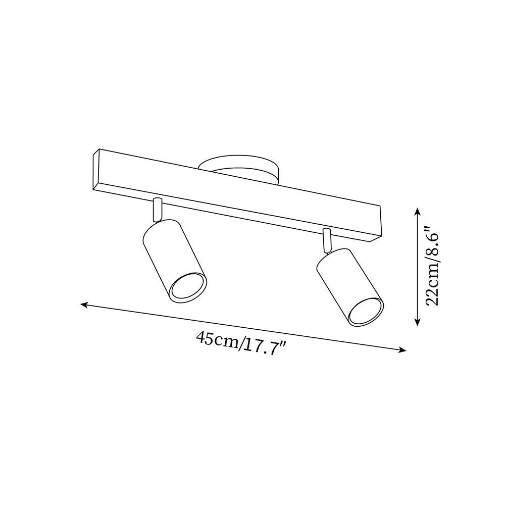 LED-Schienensystem aus Holz, naturfarben, verstellbare Strahler, Decken- und Wandmontage, Schienenleuchte 18 bis 120 cm, moderner linearer Spot-Balken, Esszimmer | Thomler
