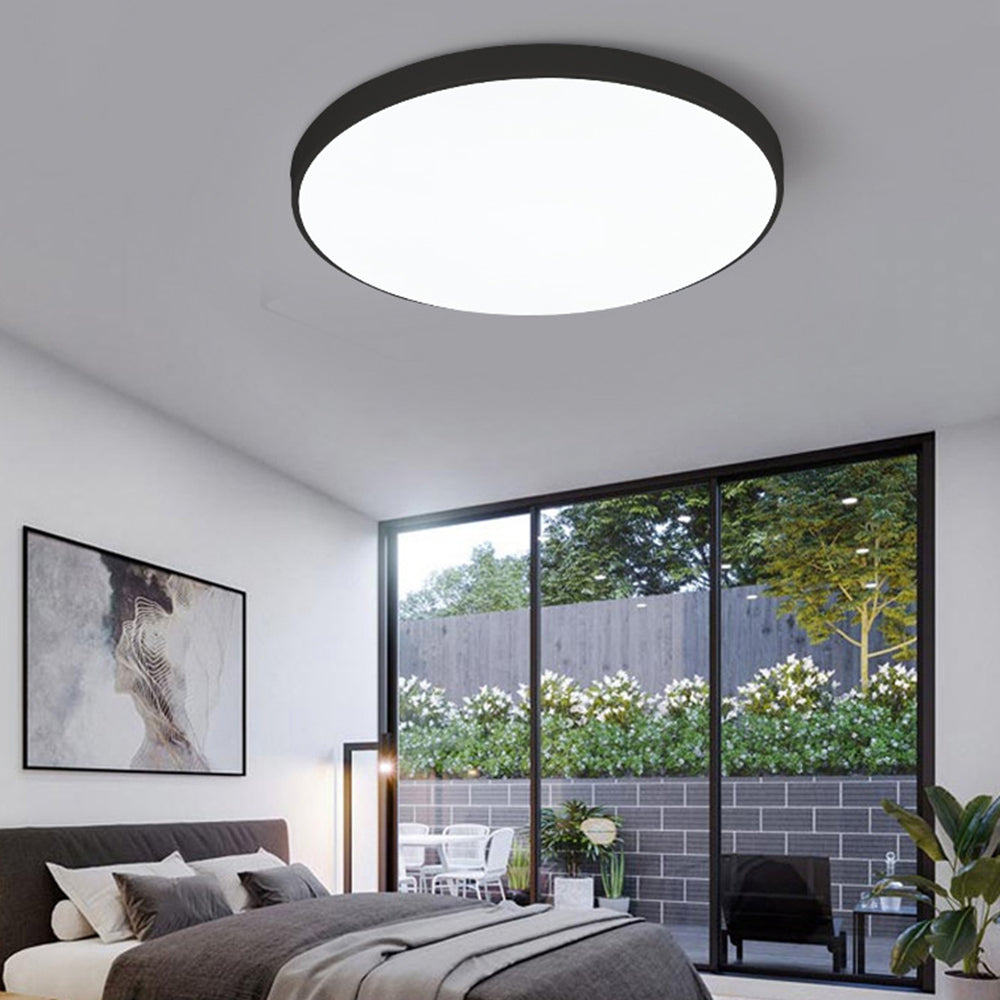 Low-Profile LED Flush Mount Light 16 Inch Round Acrylic Panel Fixture for Bedroom Living Room Kitchen Contemporary Ultra-Slim Design Energy | Thomler