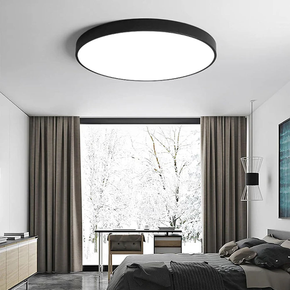 LED-Deckenleuchte rund Acryl-Panel flaches Design für Schlafzimmer Wohnzimmer Küche Flur dimmbar moderne Wohnraumbeleuchtung | Thomler