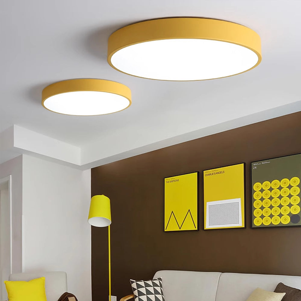 LED-Deckenleuchte rund Acryl-Panel flaches Design für Schlafzimmer Wohnzimmer Küche Flur dimmbar moderne Wohnraumbeleuchtung | Thomler