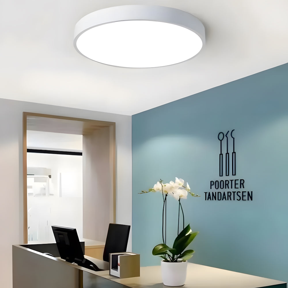 LED-Deckenleuchte rund Acryl-Panel flaches Design für Schlafzimmer Wohnzimmer Küche Flur dimmbar moderne Wohnraumbeleuchtung | Thomler