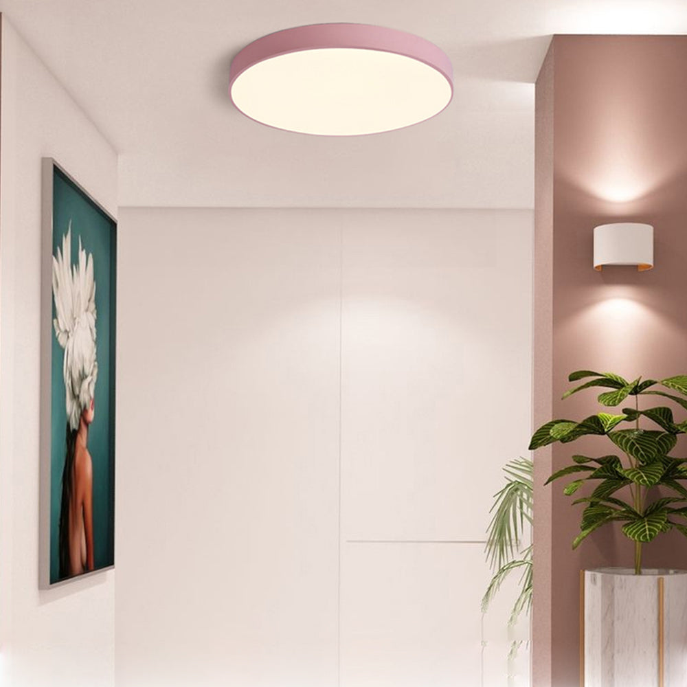 Low-Profile LED Flush Mount Light 16 Inch Round Acrylic Panel Fixture for Bedroom Living Room Kitchen Contemporary Ultra-Slim Design Energy | Thomler