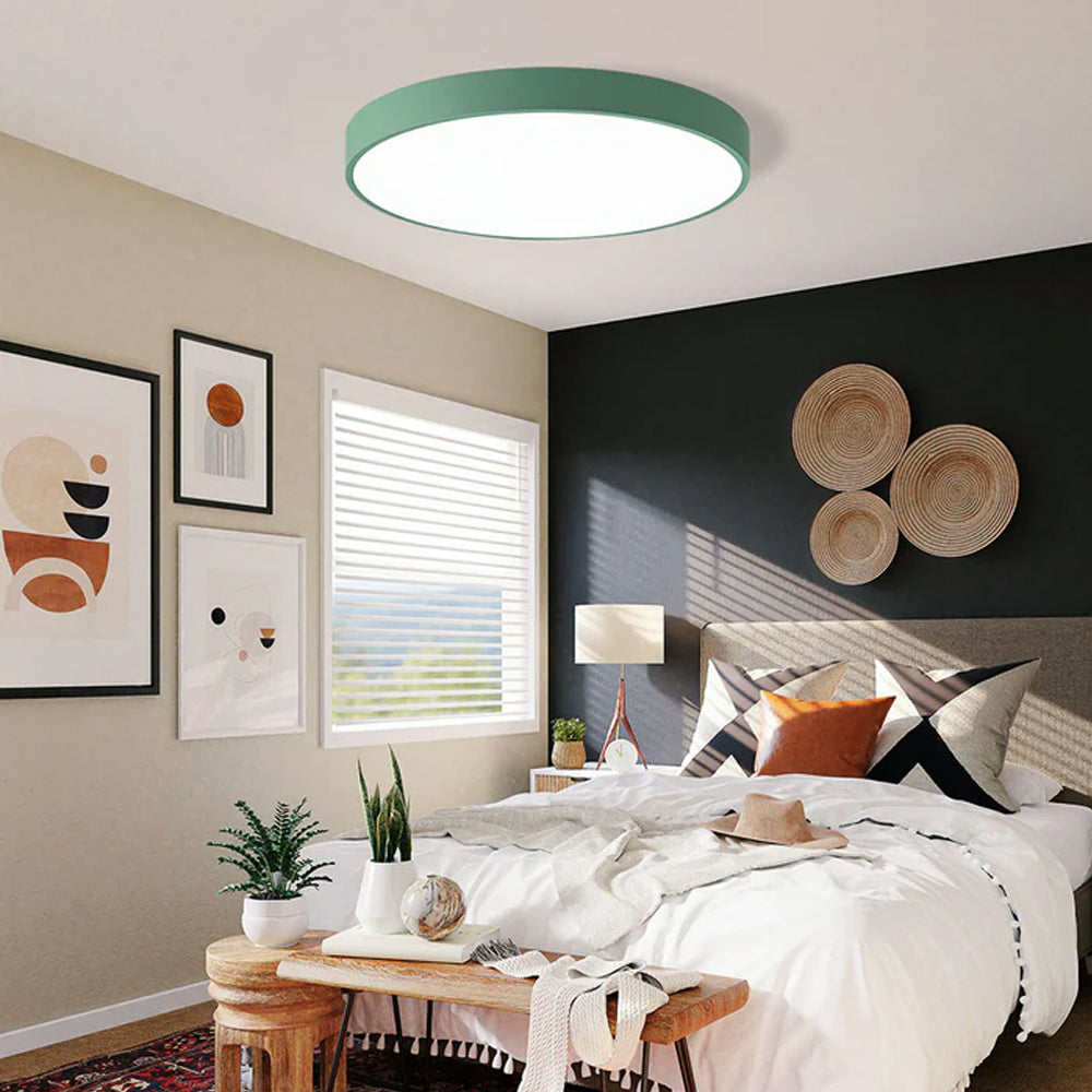 LED-Deckenleuchte rund Acryl-Panel flaches Design für Schlafzimmer Wohnzimmer Küche Flur dimmbar moderne Wohnraumbeleuchtung | Thomler