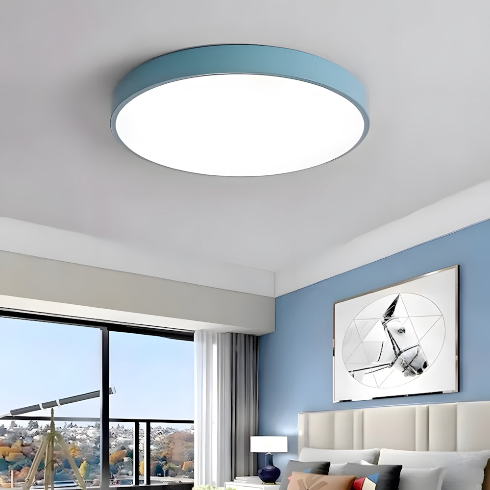 Low-Profile LED Flush Mount Light 16 Inch Round Acrylic Panel Fixture for Bedroom Living Room Kitchen Contemporary Ultra-Slim Design Energy | Thomler