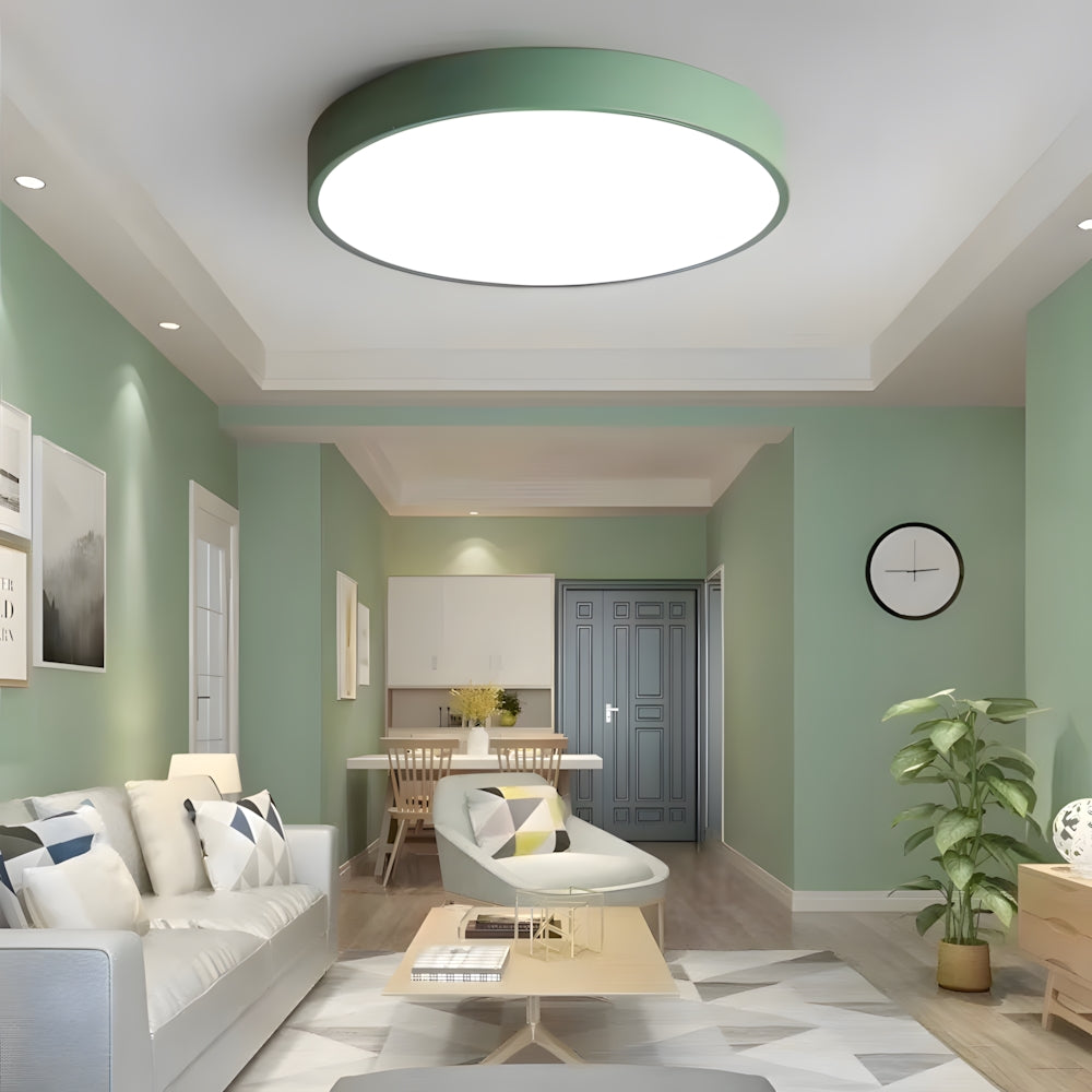 LED-Deckenleuchte rund Acryl-Panel flaches Design für Schlafzimmer Wohnzimmer Küche Flur dimmbar moderne Wohnraumbeleuchtung | Thomler