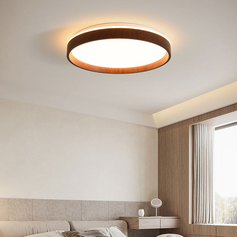 Round Flush Mount LED Light Fixture 16 in Acrylic for Bedroom Living Room Low Profile Modern Overhead Lighting Indoor | Thomler
