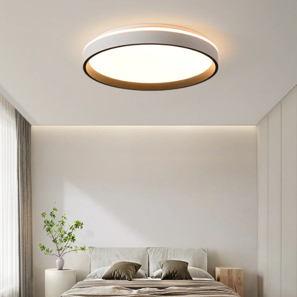Round Flush Mount LED Light Fixture 16 in Acrylic for Bedroom Living Room Low Profile Modern Overhead Lighting Indoor | Thomler