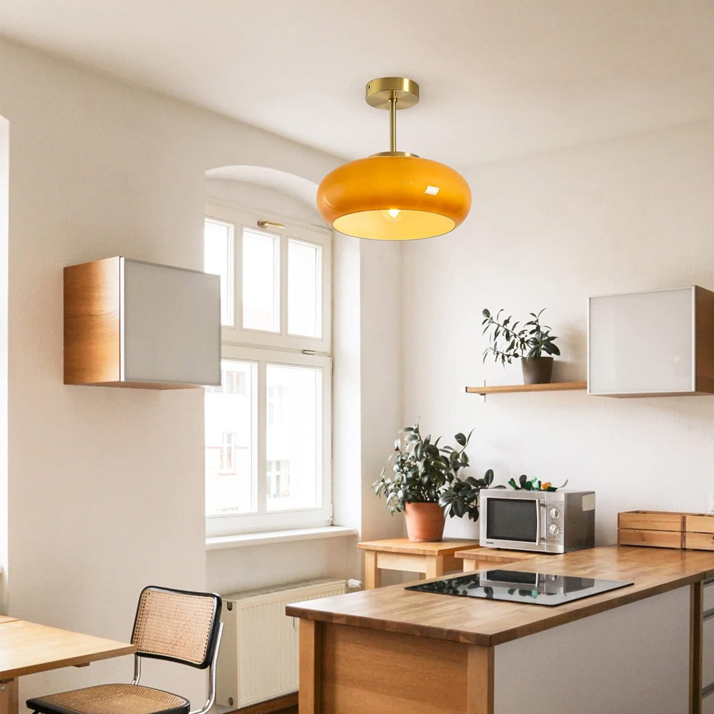 Hängende Kuppelleuchte, 11-Zoll getöntes Glas, festverdrahtete Deckenpendelleuchte für Küchen über Kochinseln, Schlafzimmer, Frühstücksecken, Industrial Farmhouse | Thomler
