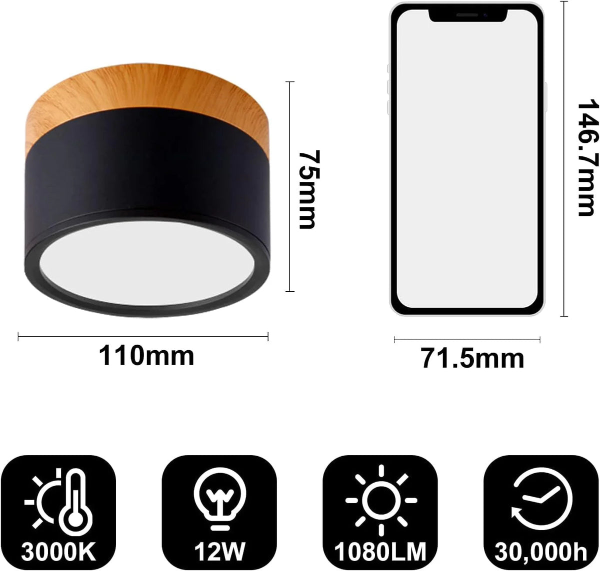 Compact Cylindrical Flush Mount LED Fixture for Residential Spaces – Aluminum Housing, Warm & Cool Temperatures, Multiple Finishes | Thomler