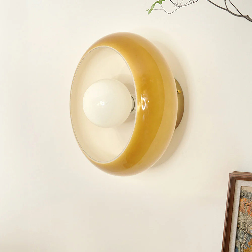 Semi Flush Mount Ceiling Light Fixture 11 in Glass Shade for Bedroom Living Room Hallway Indoor Lighting Chrome Gold Finish | Thomler