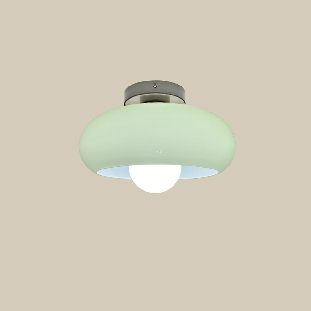 Semi Flush Mount Ceiling Light Fixture 11 in Glass Shade for Bedroom Living Room Hallway Indoor Lighting Chrome Gold Finish | Thomler