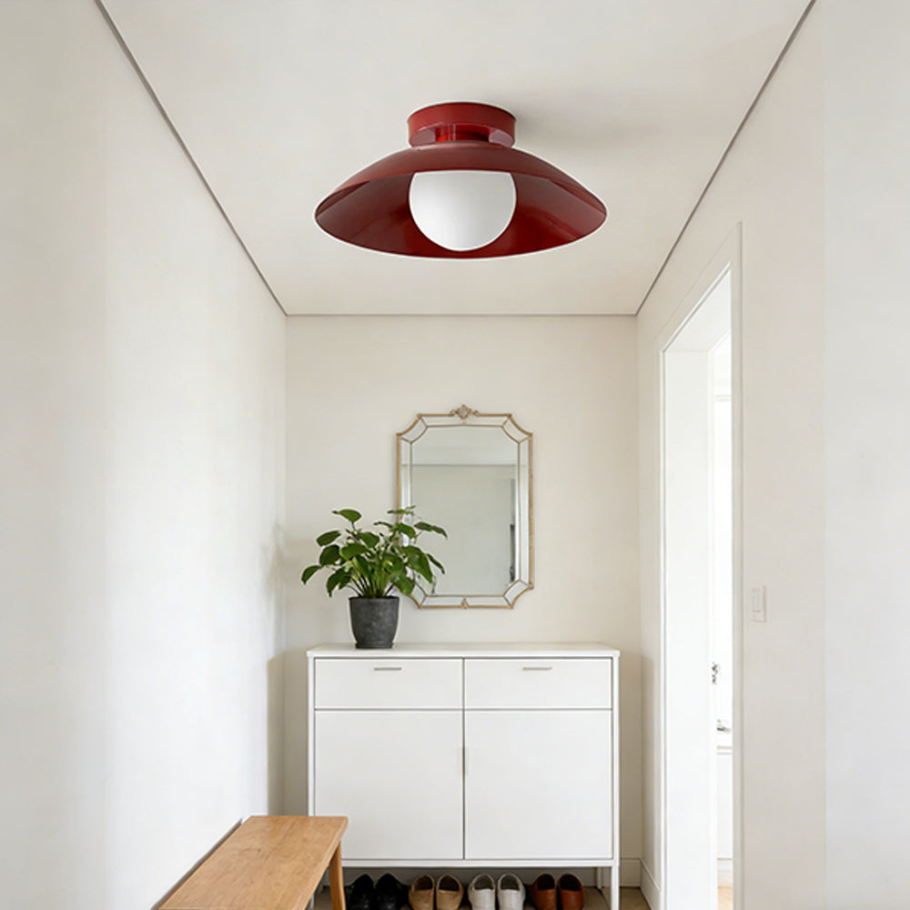 Ronde LED-plafondlamp, metaal, 32 cm diameter, platte montage voor keuken, eetkamer, slaapkamer, hal, 15 cm hoogte, modern design | Thomler