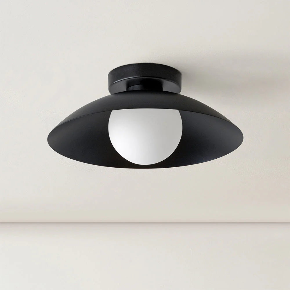 Ronde LED-plafondlamp, metaal, 32 cm diameter, platte montage voor keuken, eetkamer, slaapkamer, hal, 15 cm hoogte, modern design | Thomler