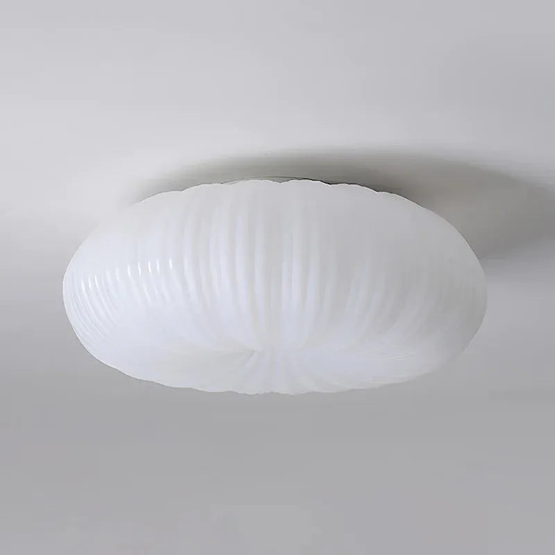 Round LED Flush Mount Overhead Fixture for Bedrooms, Living Spaces, Kitchens — 8-Inch Metal & Acrylic Construction in White — Low-Profile Co | Thomler