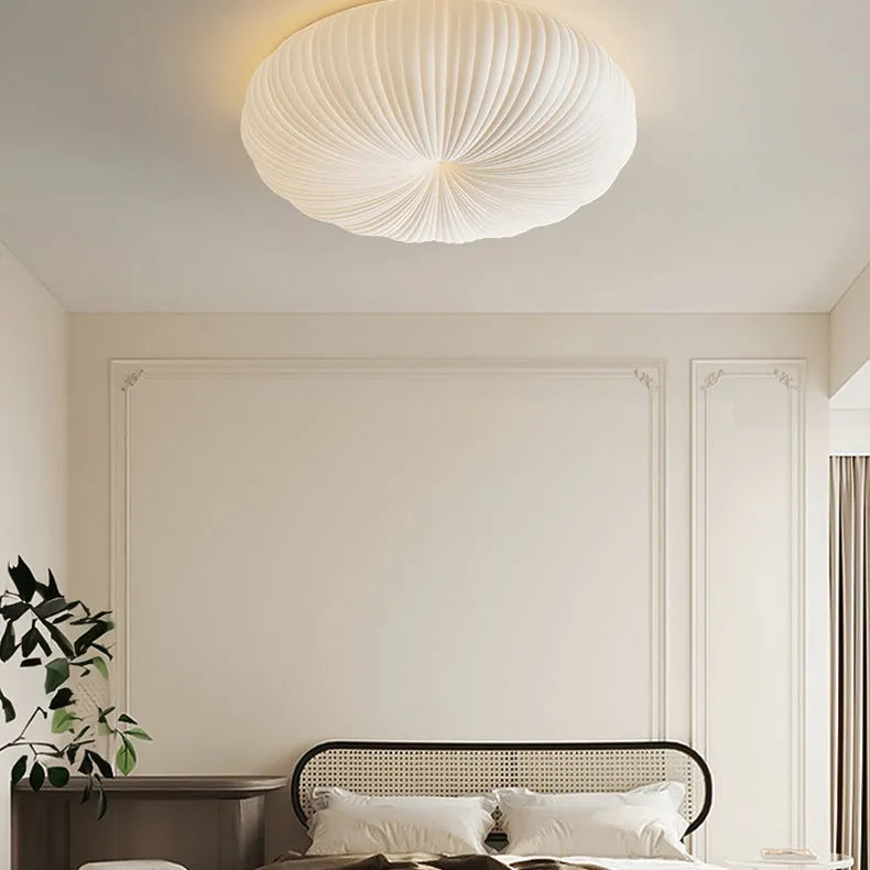 Round LED Flush Mount Overhead Fixture for Bedrooms, Living Spaces, Kitchens — 8-Inch Metal & Acrylic Construction in White — Low-Profile Co | Thomler