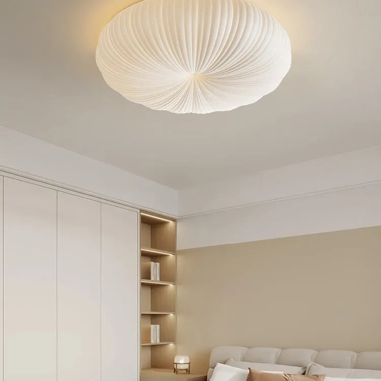 Round LED Flush Mount Overhead Fixture for Bedrooms, Living Spaces, Kitchens — 8-Inch Metal & Acrylic Construction in White — Low-Profile Co | Thomler