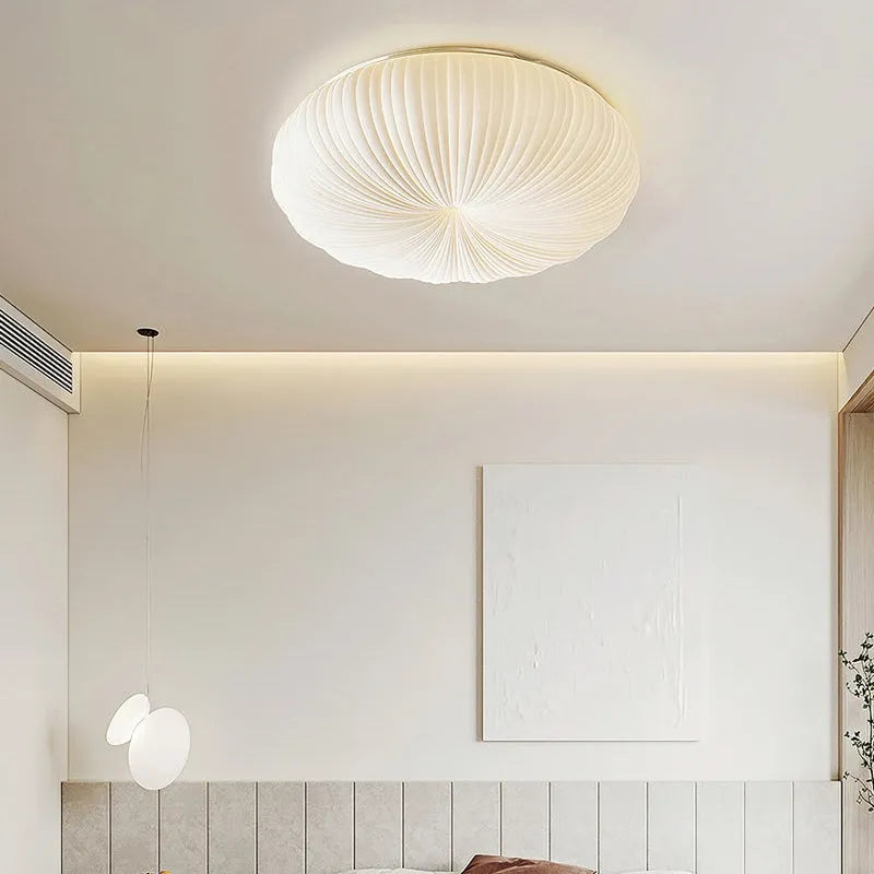 Round LED Flush Mount Overhead Fixture for Bedrooms, Living Spaces, Kitchens — 8-Inch Metal & Acrylic Construction in White — Low-Profile Co | Thomler