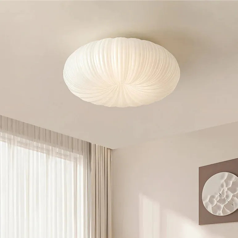 Round LED Flush Mount Overhead Fixture for Bedrooms, Living Spaces, Kitchens — 8-Inch Metal & Acrylic Construction in White — Low-Profile Co | Thomler