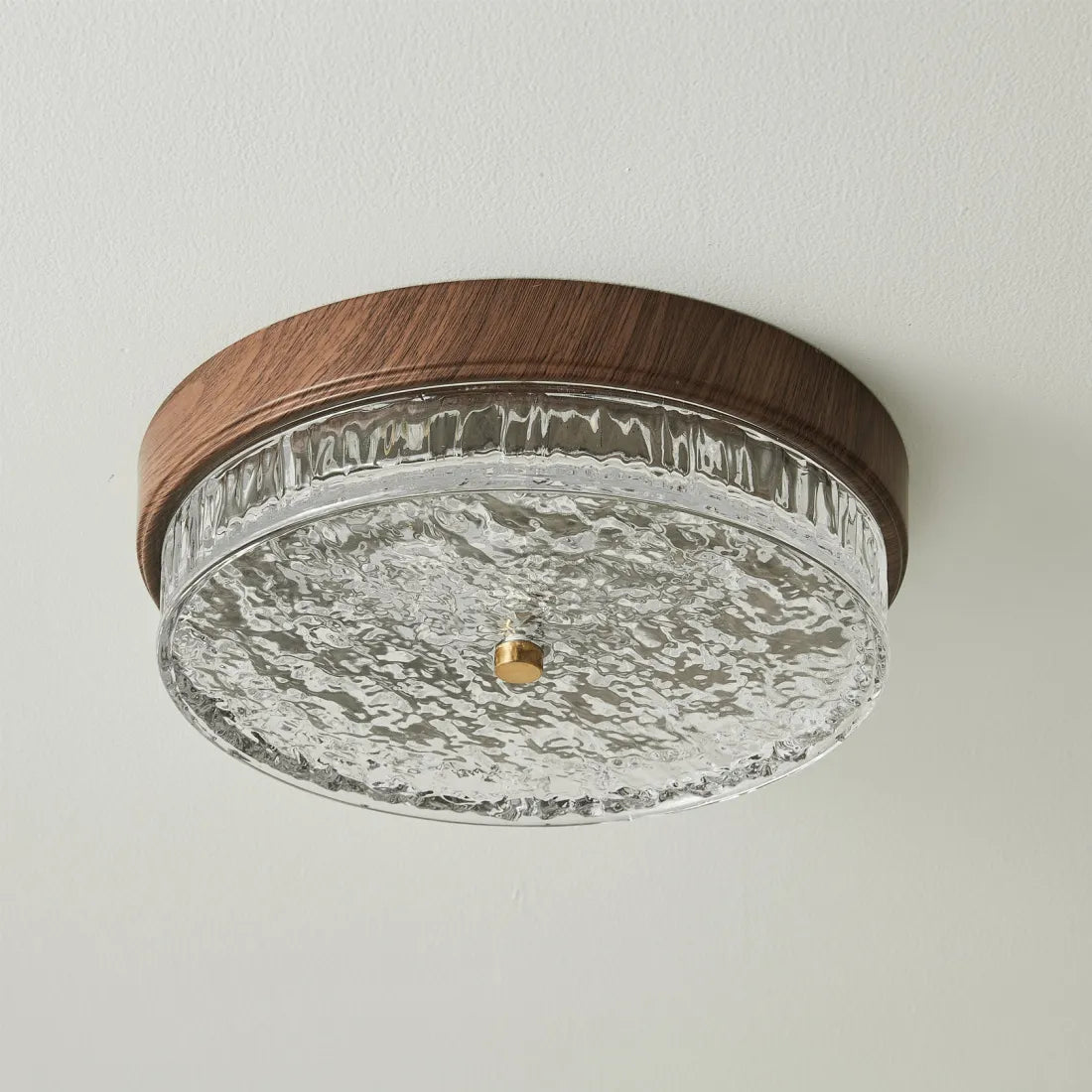 Lámpara de techo LED de montaje empotrado con pantalla de cristal para dormitorio, sala de estar y comedor, accesorio redondo moderno de 12.6 pulgadas, iluminación ambiental interior Cont | Thomler