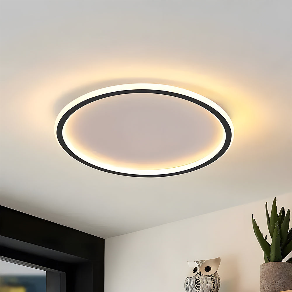 Flush Mount LED Ceiling Light Fixture 12 in Aluminum Round Ultra-Slim 2 in Profile for Bedroom Office Dining Room Modern Energy-Efficient Ho | Thomler