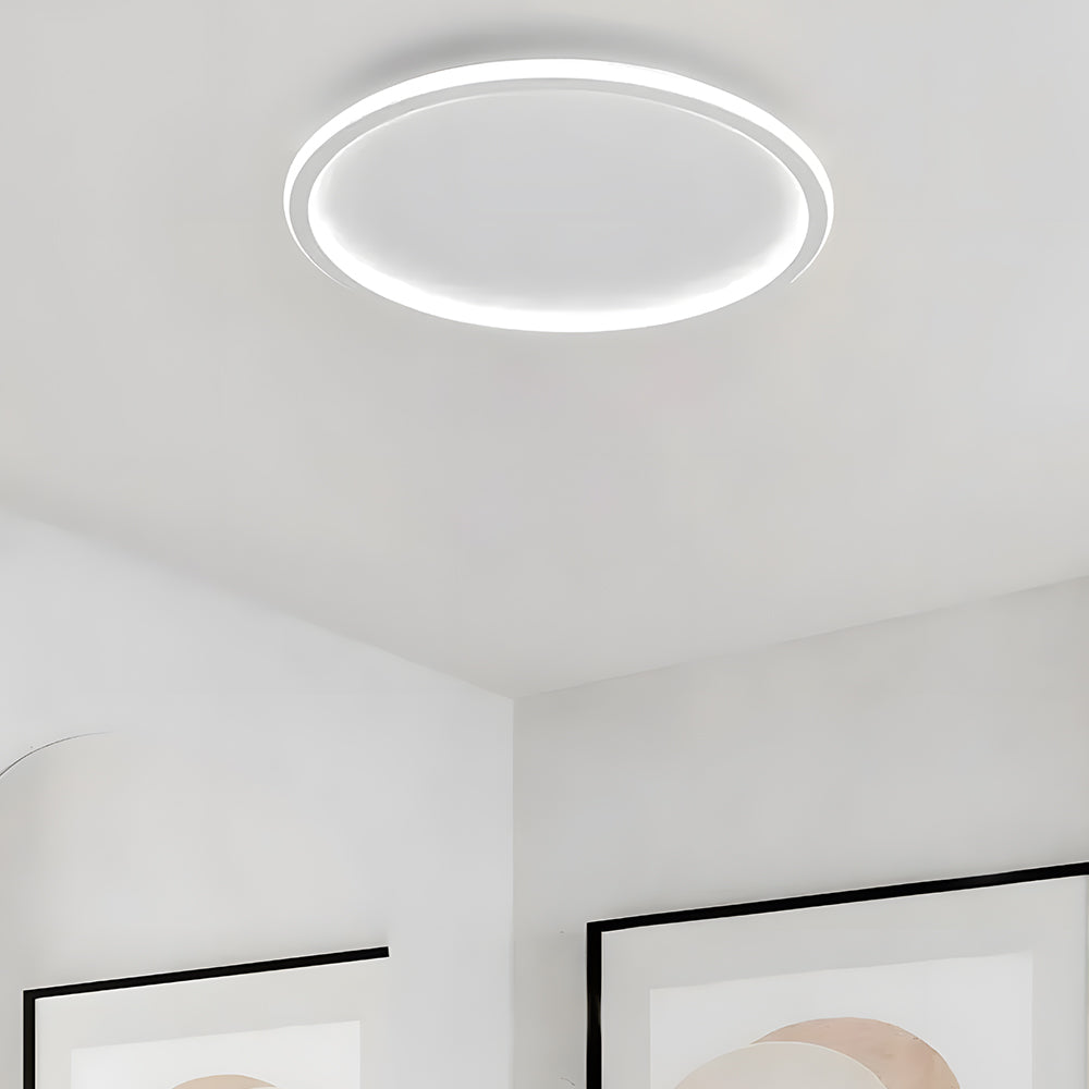 Flush Mount LED Ceiling Light Fixture 12 in Aluminum Round Ultra-Slim 2 in Profile for Bedroom Office Dining Room Modern Energy-Efficient Ho | Thomler