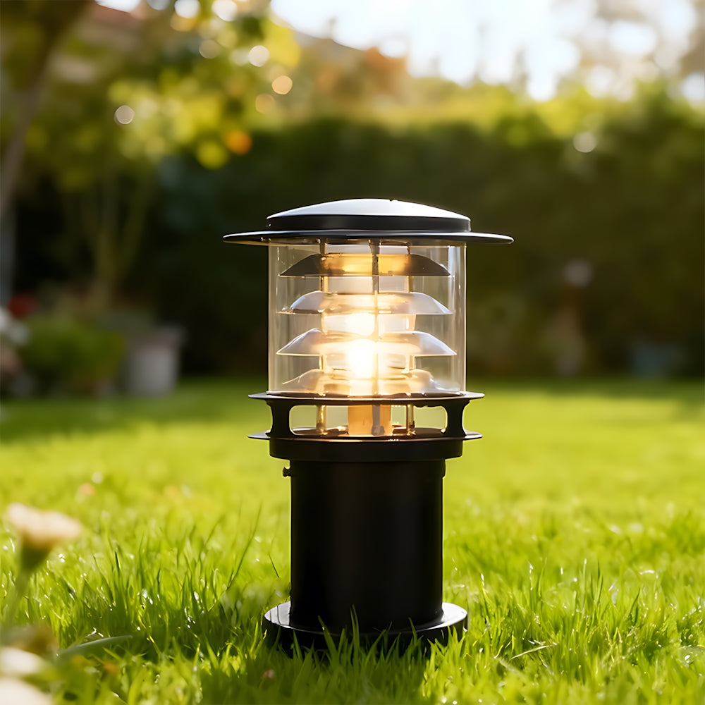Weatherproof Post Light 6 in Cylinder Aluminum E27 Socket IP65 Rated Black Bollard for Walkway Driveway Porch Yard Landscape Path Marker | Thomler