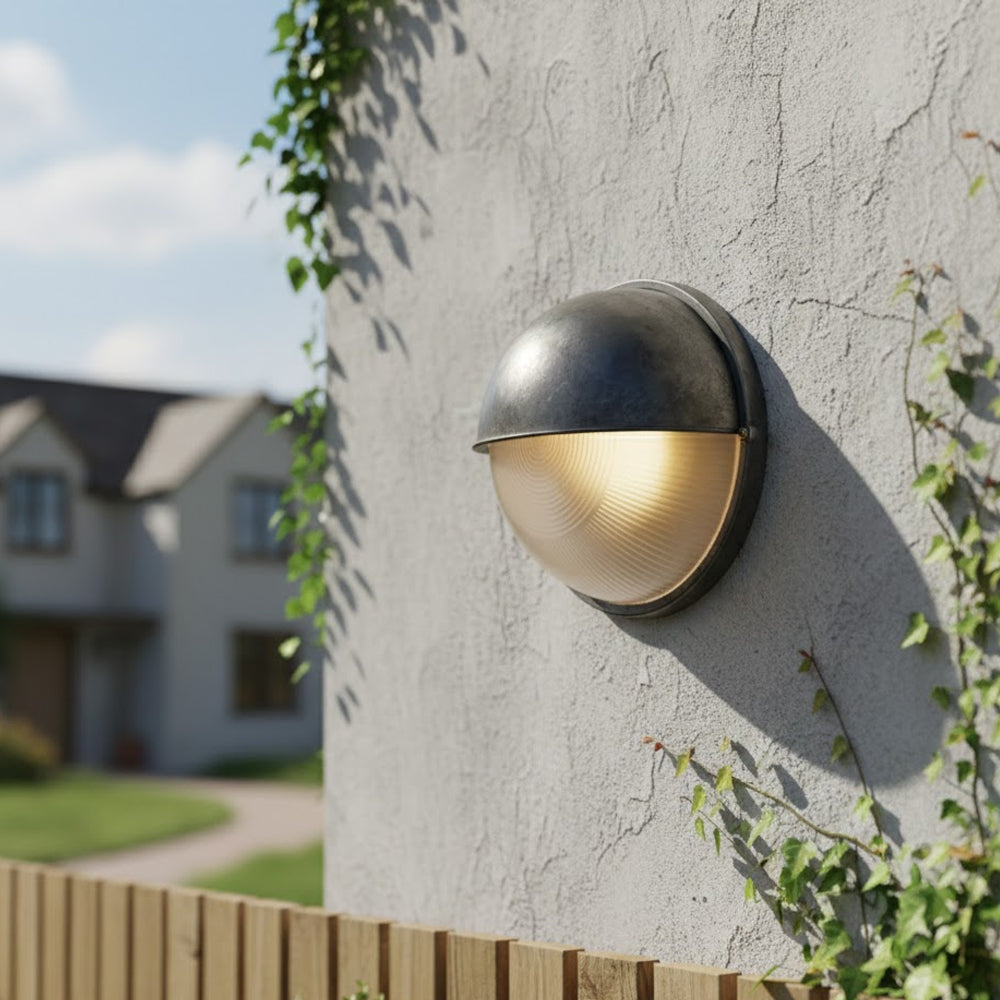 Metal Sconce with Glass Shade for Hallway Corridor Bedroom Entry 8 inch Round Oval Indoor Fixture E26 E27 Bulb Socket Retro Factory Look Hom | Thomler