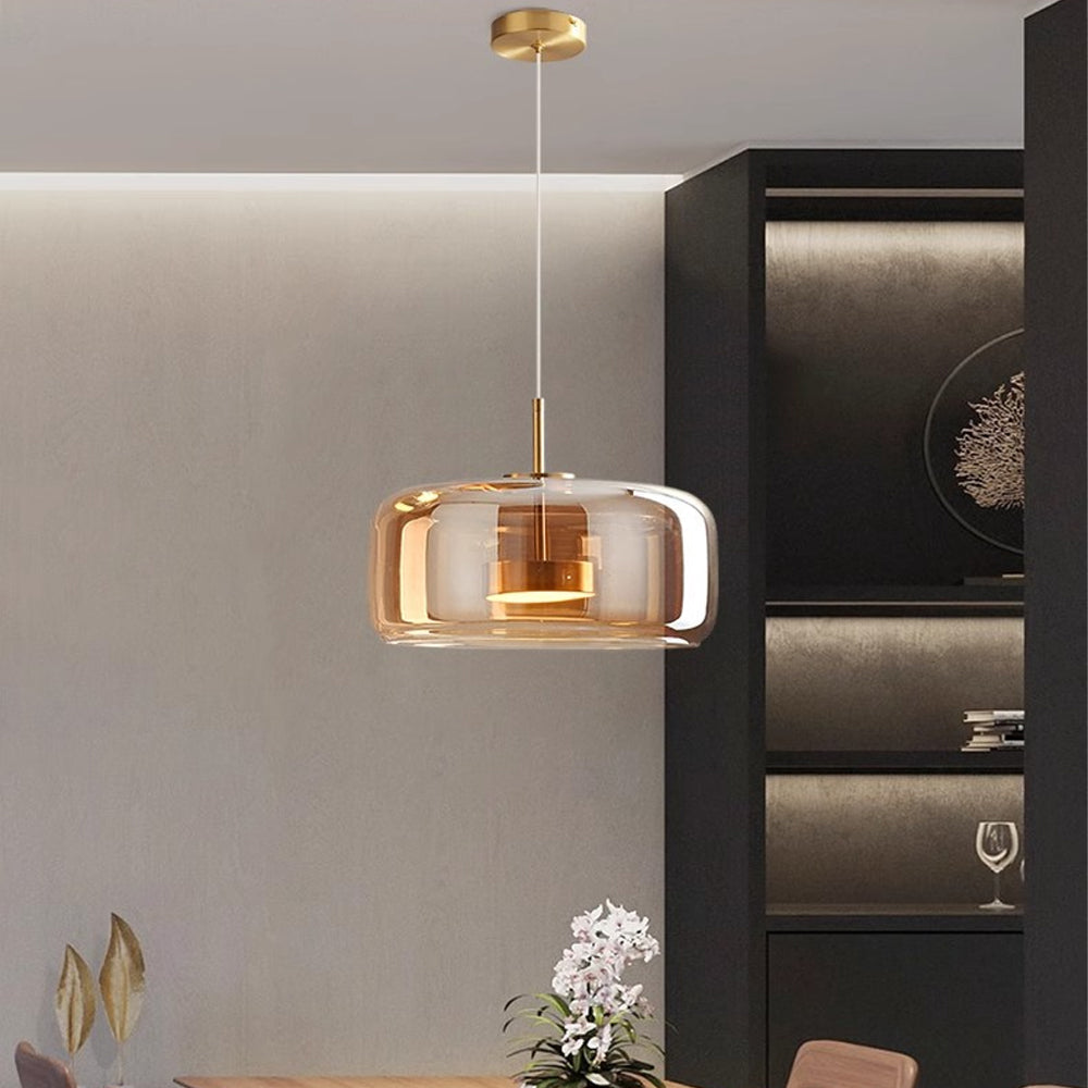 Glass Globe Ceiling Light for Kitchen Island & Dining Table – Adjustable Cord Fixture with Tinted Shade in 5 Sizes | Thomler