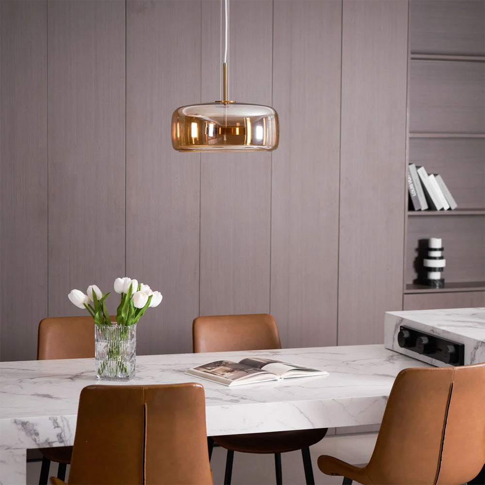 Glass Globe Ceiling Light for Kitchen Island & Dining Table – Adjustable Cord Fixture with Tinted Shade in 5 Sizes | Thomler