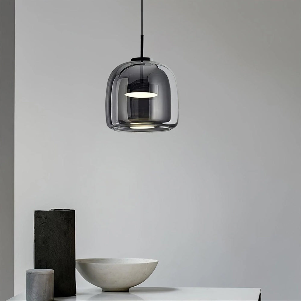 Glass Globe Ceiling Light for Kitchen Island & Dining Table – Adjustable Cord Fixture with Tinted Shade in 5 Sizes | Thomler