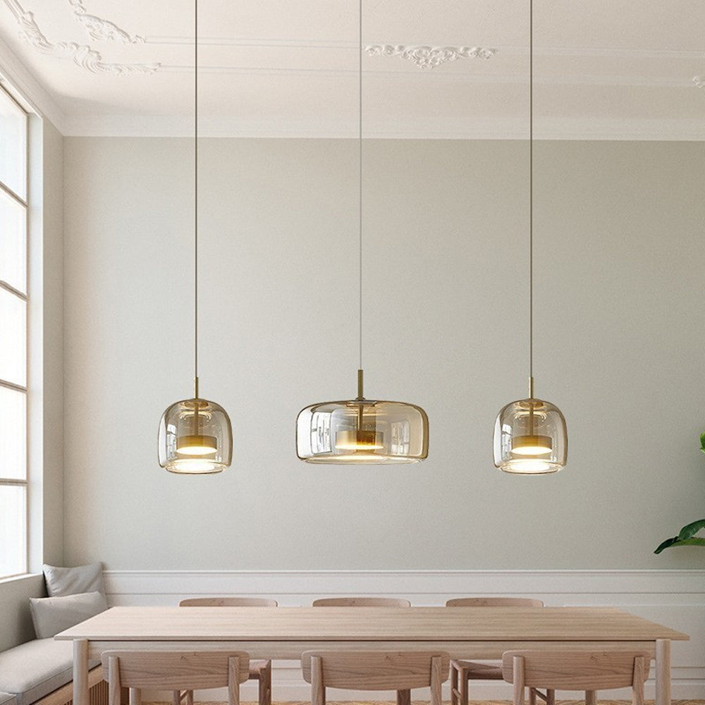 Glass Globe Ceiling Light for Kitchen Island & Dining Table – Adjustable Cord Fixture with Tinted Shade in 5 Sizes | Thomler