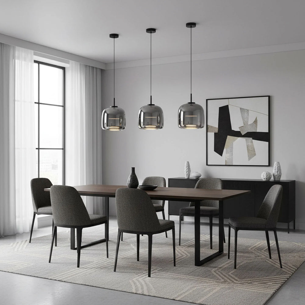 Glass Globe Ceiling Light for Kitchen Island & Dining Table – Adjustable Cord Fixture with Tinted Shade in 5 Sizes | Thomler