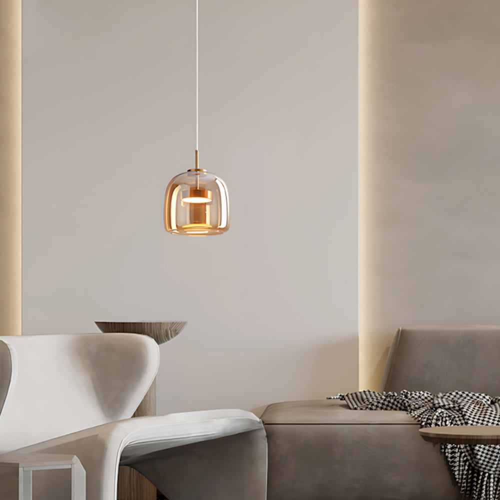 Glass Globe Ceiling Light for Kitchen Island & Dining Table – Adjustable Cord Fixture with Tinted Shade in 5 Sizes | Thomler