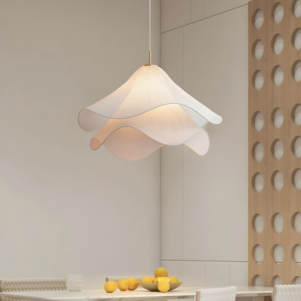 Layered Fabric Drop Light with Floral Silhouette E27 Socket for Dining Areas Bedrooms Living Spaces Soft Diffused Illumination Sculptural Ce | Thomler