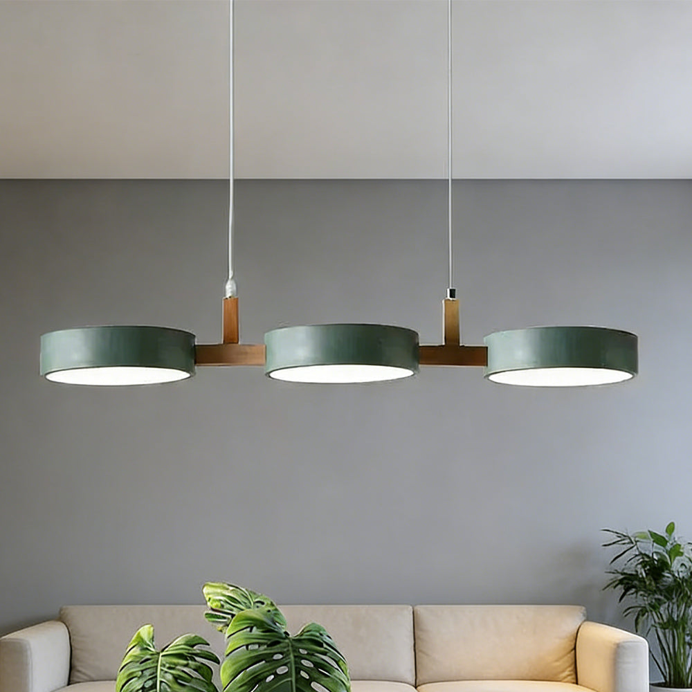 Dreifach-Hängeleuchte für Kücheninsel & Esstisch – Materialmix-Leuchte mit verstellbaren Kabeln, 76 cm Spannweite, LED-geeignet | Thomler