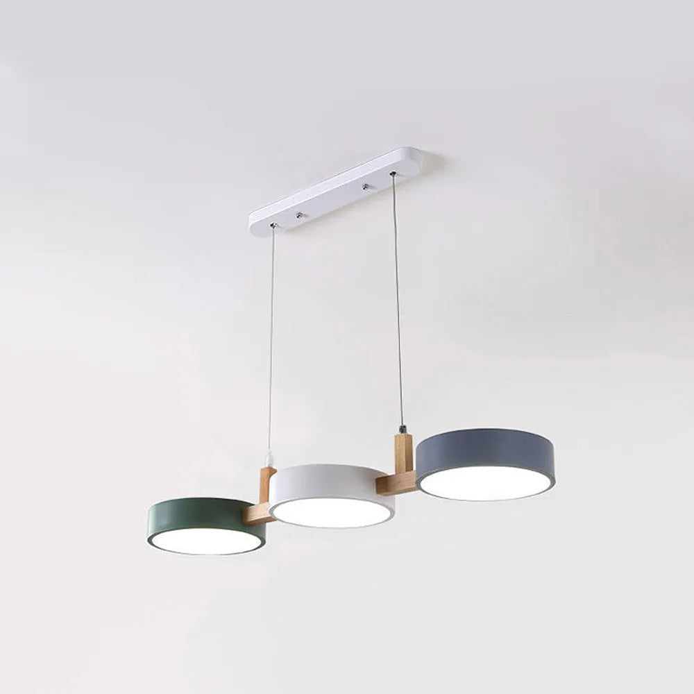 Dreifach-Hängeleuchte für Kücheninsel & Esstisch – Materialmix-Leuchte mit verstellbaren Kabeln, 76 cm Spannweite, LED-geeignet | Thomler