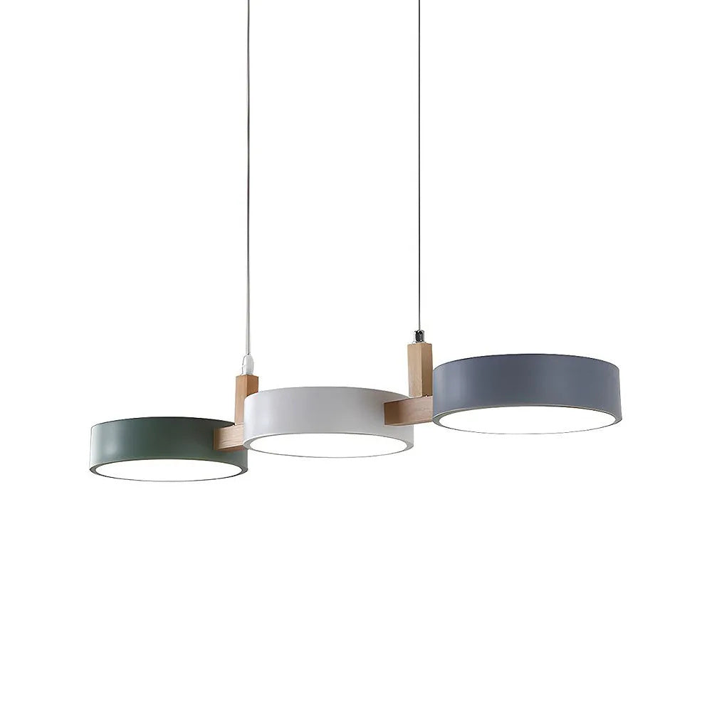 Dreifach-Hängeleuchte für Kücheninsel & Esstisch – Materialmix-Leuchte mit verstellbaren Kabeln, 76 cm Spannweite, LED-geeignet | Thomler