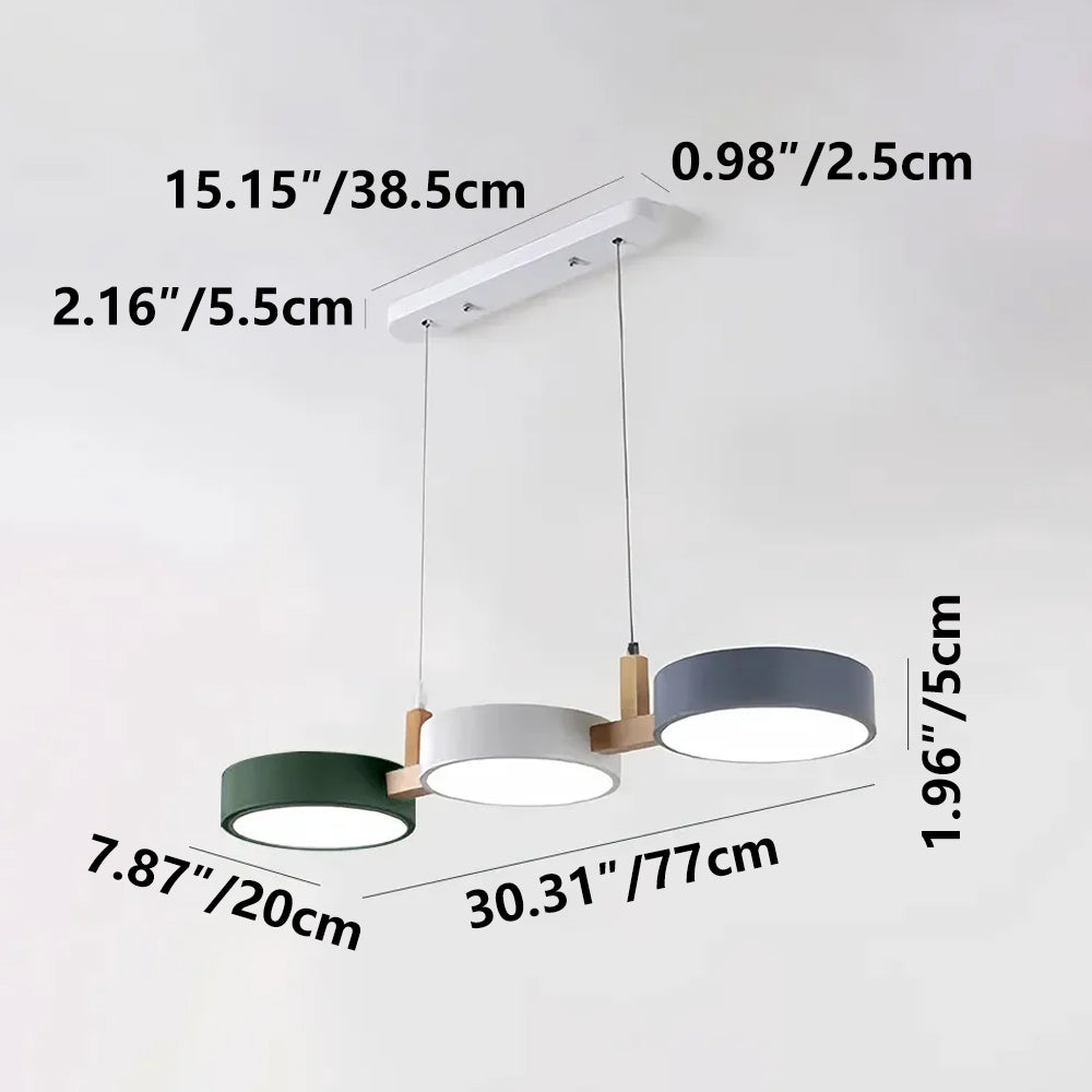 Dreifach-Hängeleuchte für Kücheninsel & Esstisch – Materialmix-Leuchte mit verstellbaren Kabeln, 76 cm Spannweite, LED-geeignet | Thomler