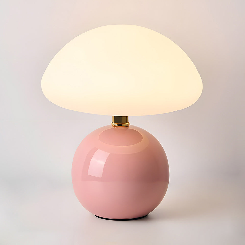 Ceramic Accent Lamp 9 in LED Mushroom Style 24W for Nightstand Office Living Space Soft Illumination | Thomler