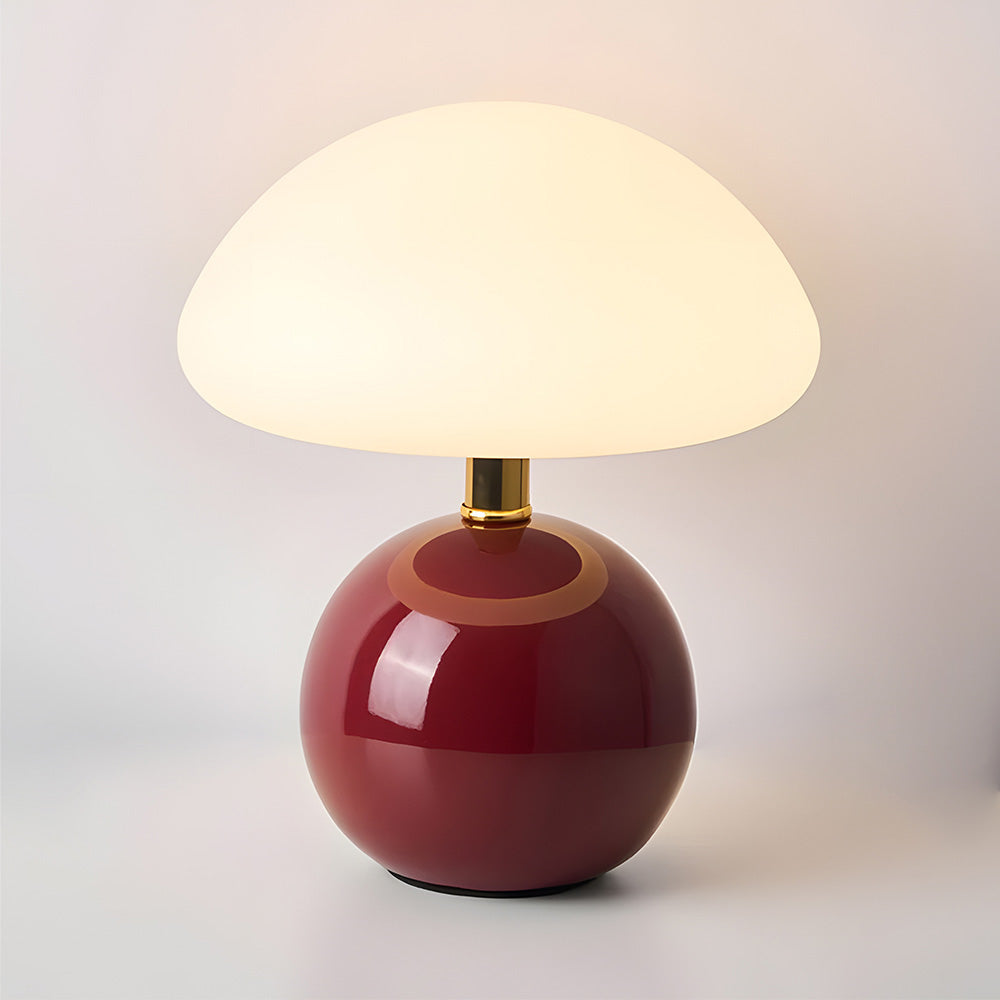 Ceramic Accent Lamp 9 in LED Mushroom Style 24W for Nightstand Office Living Space Soft Illumination | Thomler