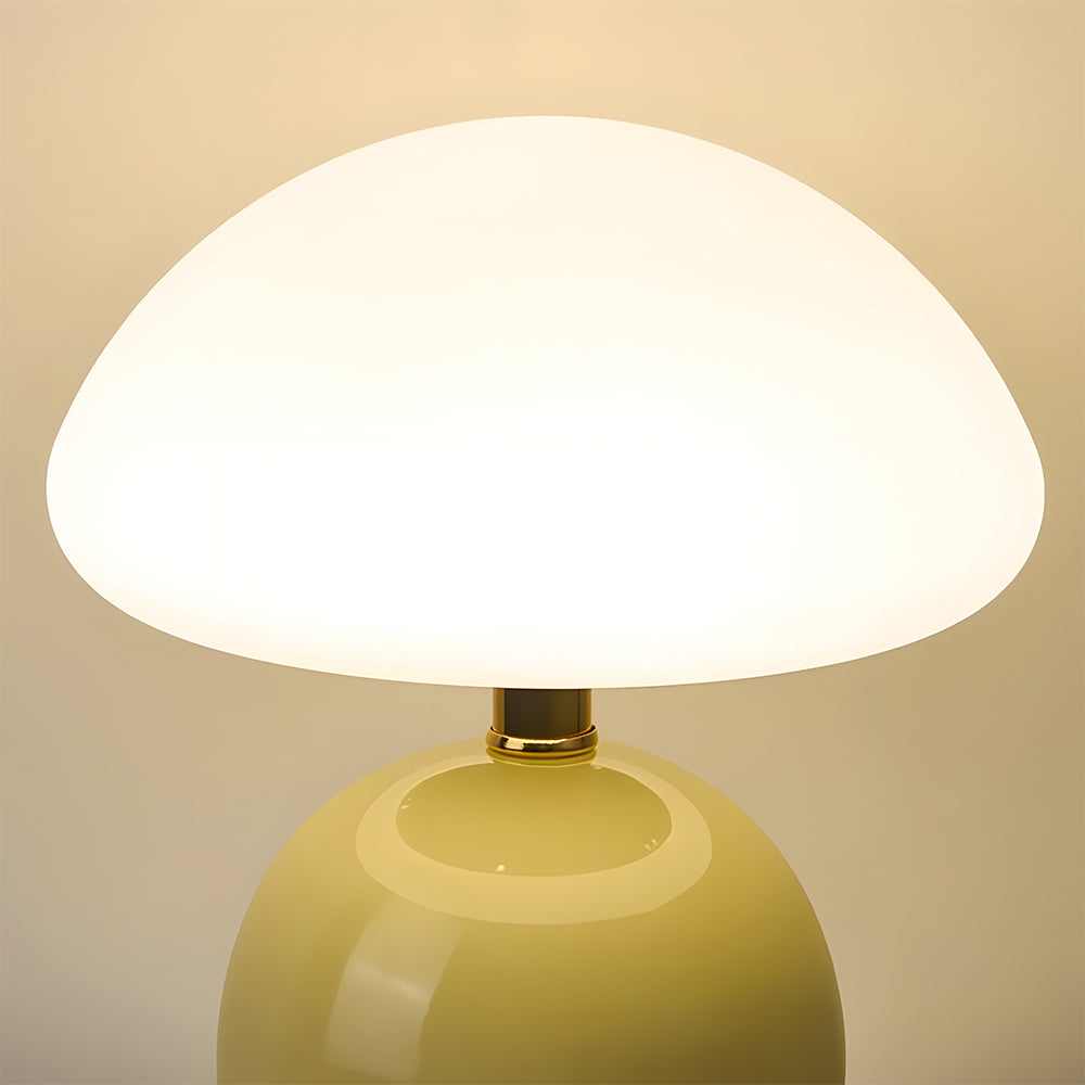 Ceramic Accent Lamp 9 in LED Mushroom Style 24W for Nightstand Office Living Space Soft Illumination | Thomler
