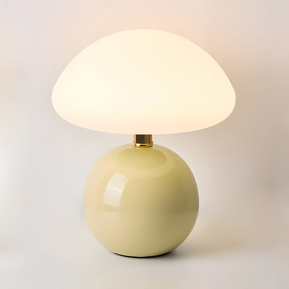 Ceramic Accent Lamp 9 in LED Mushroom Style 24W for Nightstand Office Living Space Soft Illumination | Thomler