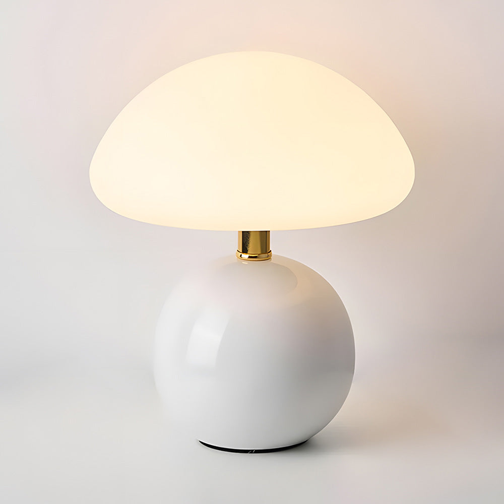Ceramic Accent Lamp 9 in LED Mushroom Style 24W for Nightstand Office Living Space Soft Illumination | Thomler